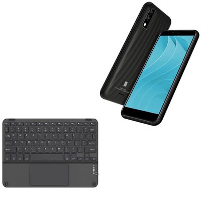 BoxWave Keyboard Compatible with BLU C5 Max - SlimKeys Bluetooth Keyboard with Trackpad, Portable Slim TouchPad - Jet Black