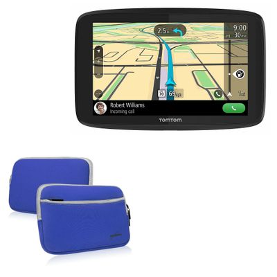 BoxWave Case Compatible with Tomtom Go Comfort (6 in) - SoftSuit with Pocket, Soft Pouch Neoprene Cover Sleeve Zipper Pocket - Super Blue