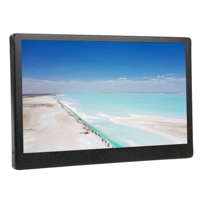 Diydeg Portable Monitor, Mini Lightweight 13.2in 1920 x 1080 Small Monitor, Adjustable High Resolution LCD Monitor Compatible with CCTV Security System for Gaming, Computer Plug