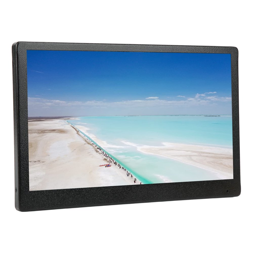 Diydeg Portable Monitor, Mini Lightweight 13.2in 1920 x 1080 Small Monitor, Adjustable High Resolution LCD Monitor Compatible with CCTV Security System for Gaming, Computer Plug