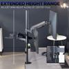 VIVO Dual Monitor Arm Extra Tall Mount for Screens up to 32 inches, Mechanical Height Adjustment, Full Articulating Heavy Duty VESA Stand with Desk C-clamp and Grommet, STAND-V012K view 4