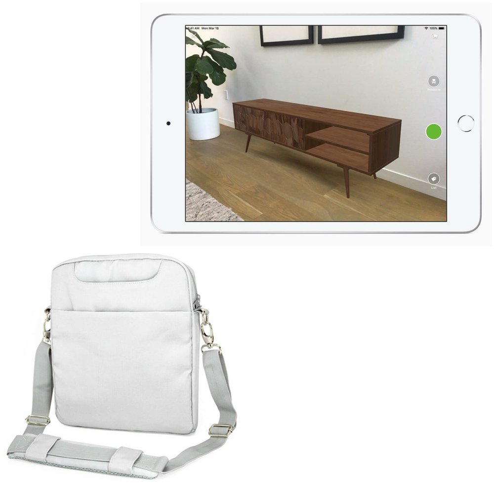 BoxWave Case Compatible with Apple iPad Air (3rd Gen 2019) - Encompass Urban Bag, Over Shoulder Messenger Straps Handle Bag Pockets - Cool Grey