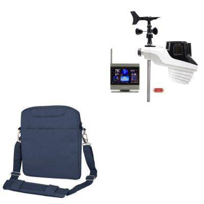 BoxWave Case Compatible with AcuRite Atlas Weather Station (01004M-ATLAS) - Encompass Urban Bag, Over Shoulder Messenger Straps Handle Bag Pockets - Navy