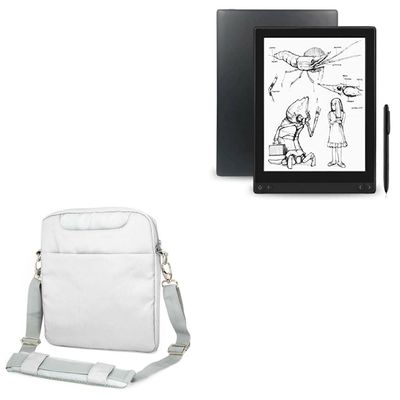 BoxWave Case Compatible with Boyue Likebook Mimas - Encompass Urban Bag, Over Shoulder Messenger Straps Handle Bag Pockets - Cool Grey