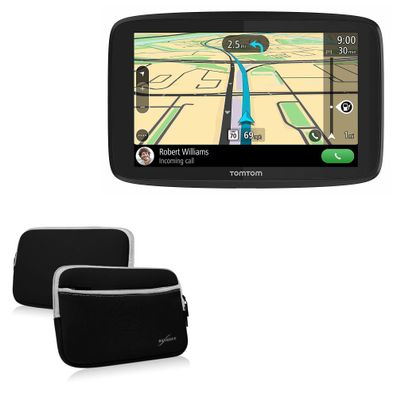 BoxWave Case Compatible with Tomtom Go Comfort (6 in) - SoftSuit with Pocket, Soft Pouch Neoprene Cover Sleeve Zipper Pocket - Jet Black