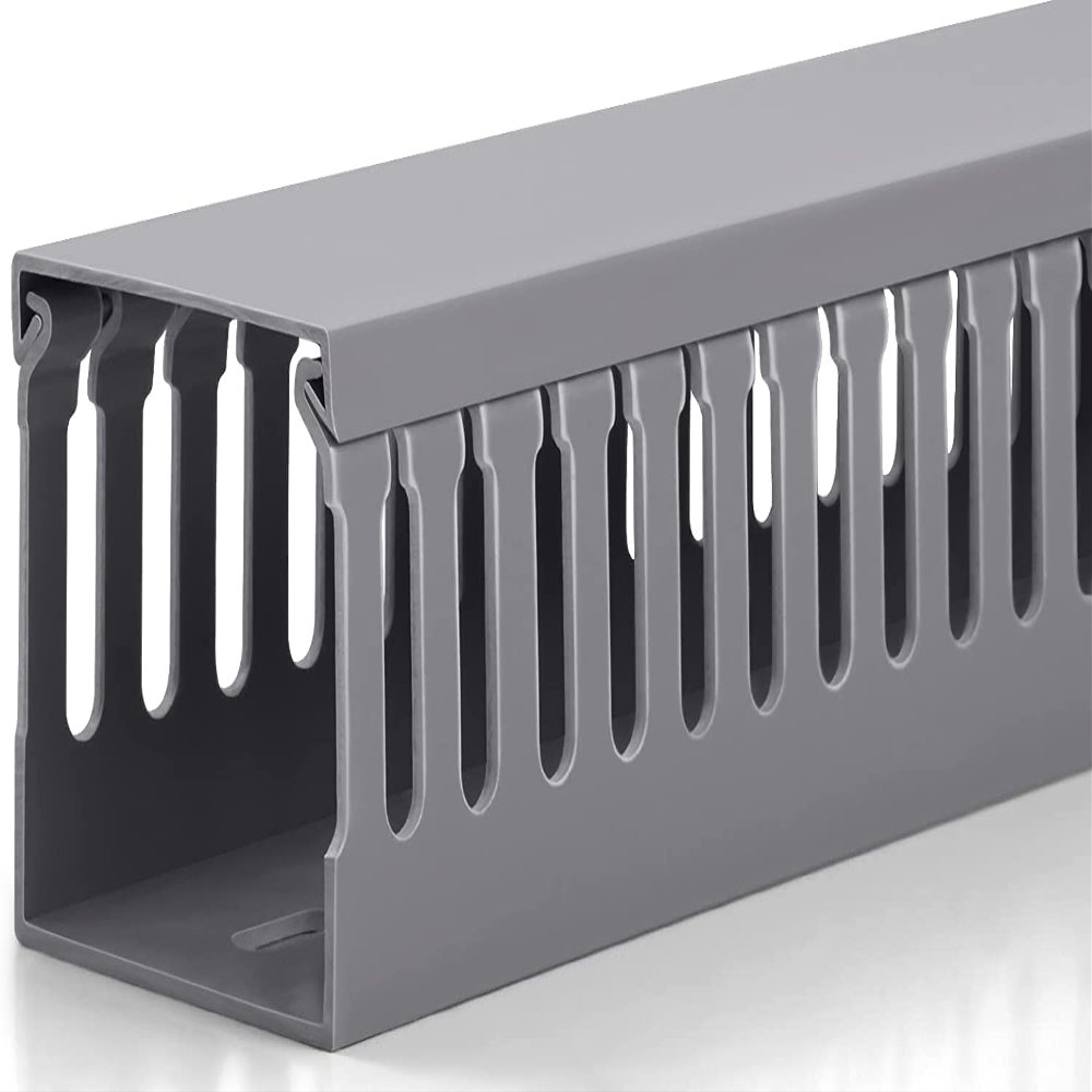 ZhiYo 3x3in Cable Raceway, 6.6FT(2xL3.3FT) Large Wire Tray, Cord Hider for Network Cable Management, Wire Covers for Cords Computer Under Desk, Cord Cover Wall Cable Hider Cable Cover, Gray