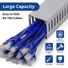 ZhiYo 3x3in Cable Raceway, 6.6FT(2xL3.3FT) Large Wire Tray, Cord Hider for Network Cable Management, Wire Covers for Cords Computer Under Desk, Cord Cover Wall Cable Hider Cable Cover, Gray view 2