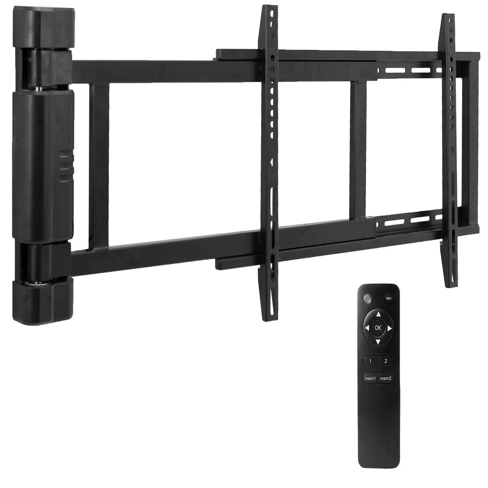 VIVO Steel Low Profile Electric TV Wall Mount for 32 to 75 inch LCD LED Plasma Screens, Motorized Swing TV Bracket with 90 Degree Swivel, MOUNT-E-WM075