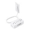 TROND Flat Plug Power Strip 5FT, Small Flat Extension Cord with Multiple Outlets, 4 AC and 4 USB Ports (2 USB C), Wall Mount 900J Surge Protector for Home Office Travel Dorm Room Essentials, White view 1