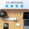 TROND Flat Plug Power Strip 5FT, Small Flat Extension Cord with Multiple Outlets, 4 AC and 4 USB Ports (2 USB C), Wall Mount 900J Surge Protector for Home Office Travel Dorm Room Essentials, White view 2