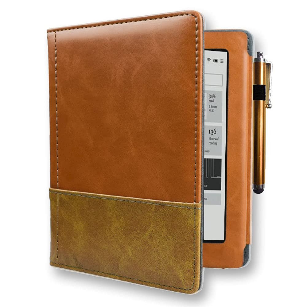 Book Cover for Capa Kobo Aura 6'' N514 2013 eReader Case with Flip Book for Kobo Aura 6 inch eBook (Color : Brown)
