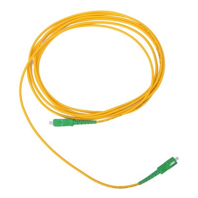 EVTSCAN 2pcs SM G652D PVC Fiber Optic Patch Cable Single Mode Single Core SC Interface 3 Meters Yellow