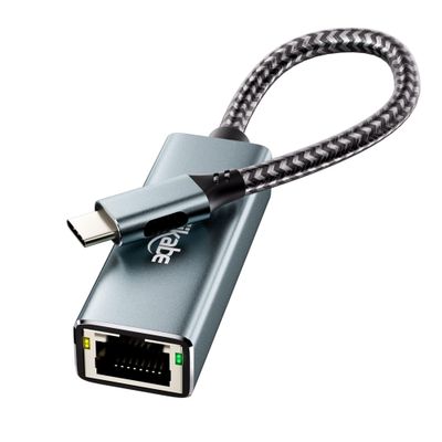 USB C to Gigabit Ethernet Adapter, RJ45 Type C Ethernet Converter, USB-C LAN Card NIC Adapter Supports Thunderbolt 3/4 for iPhone 15, Mac, MacBook Pro/Air, Laptop