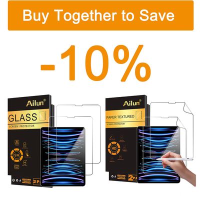 Ailun Screen Protector for iPad Air 4/5 Generation10.9 Inch,iPad Pro 11 Inch and Paper Textured Screen Protector for iPad Air 4/5 Generation 10.9 Inch iPad Pro 11 Inch