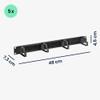 kwmobile 1U 19" Server Rack Cable Management Brackets (Pack of 5) - Steel Cable Organizers for Fiber Optic, Network, Patch Cables with Brushes view 3