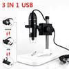 Lab Microscope Slides 50X To1600X Digital Microscope USB Zoom Camera Magnifier 8 LED Microscope Parts (Color : 3 in 1 USB Plastic, Magnification : 1000X) view 2