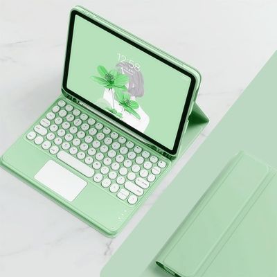 SENLAN iPad Air2/iPad5/iPad6 Keyboard Case - Touchpad, Magnetic, Detachable Bluetooth, Slim Smart Case - Round Key for iPad 5th/6th Gen 9.7'' (Mint Green)