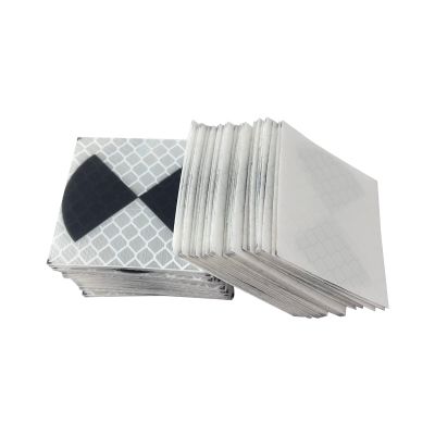 100PCS Reflector Sheet with Black Sectors 50x50mm Reflective Tape Target Surveying