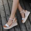 ZBYY Womens Open Toe Espadrilles Dressy Platform Sandals Summer Slip on Elastic Ankle Strap Bohemia Wedges Sandals view 2