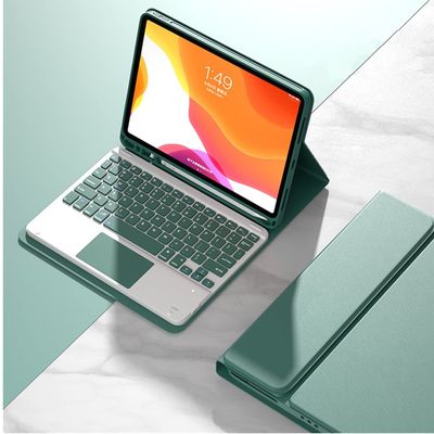 for iPad mini 6th Generation 8.3 '' Keyboard Case with Touchpad/Pencil Holder Detachable Bluetooth Keyboard Color Keys Slim PU Leather case for iPad Mini6 (Dark Green, iPad mini6)