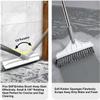 CraftinAround 2 in 1 Floor Scrub Brush with V-Shape Stiff PVC Bristles, Stainless Steel Handle, Silver, 9x1.78x15.7 inches, 1 Count view 3