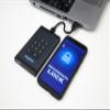 SecureData SecureDrive DUO 2TB Hardware Encrypted USB 3.0 Ext Drive FIPS 140-2 Level 3 Unlock via KeyPad or Phone app TAA Compliant, CJIS, HIPAA, CMMC, GDPR compliant, works with Mac and Win free AV view 3