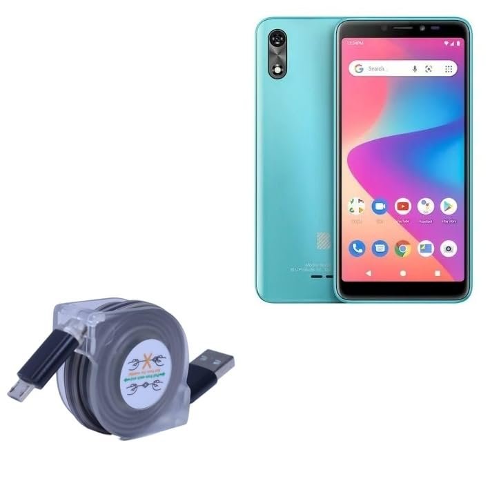 BoxWave Cable Compatible with BLU Studio X10+ - miniSync, Retractable, Portable Sync Cable