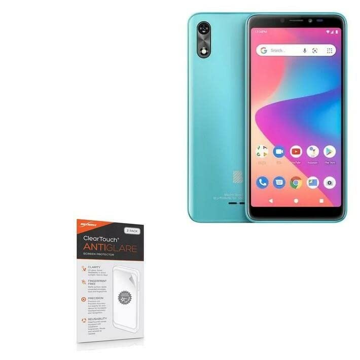 BoxWave Screen Protector Compatible with BLU Studio X10+ - ClearTouch Anti-Glare (2-Pack), Anti-Fingerprint Matte Film Skin