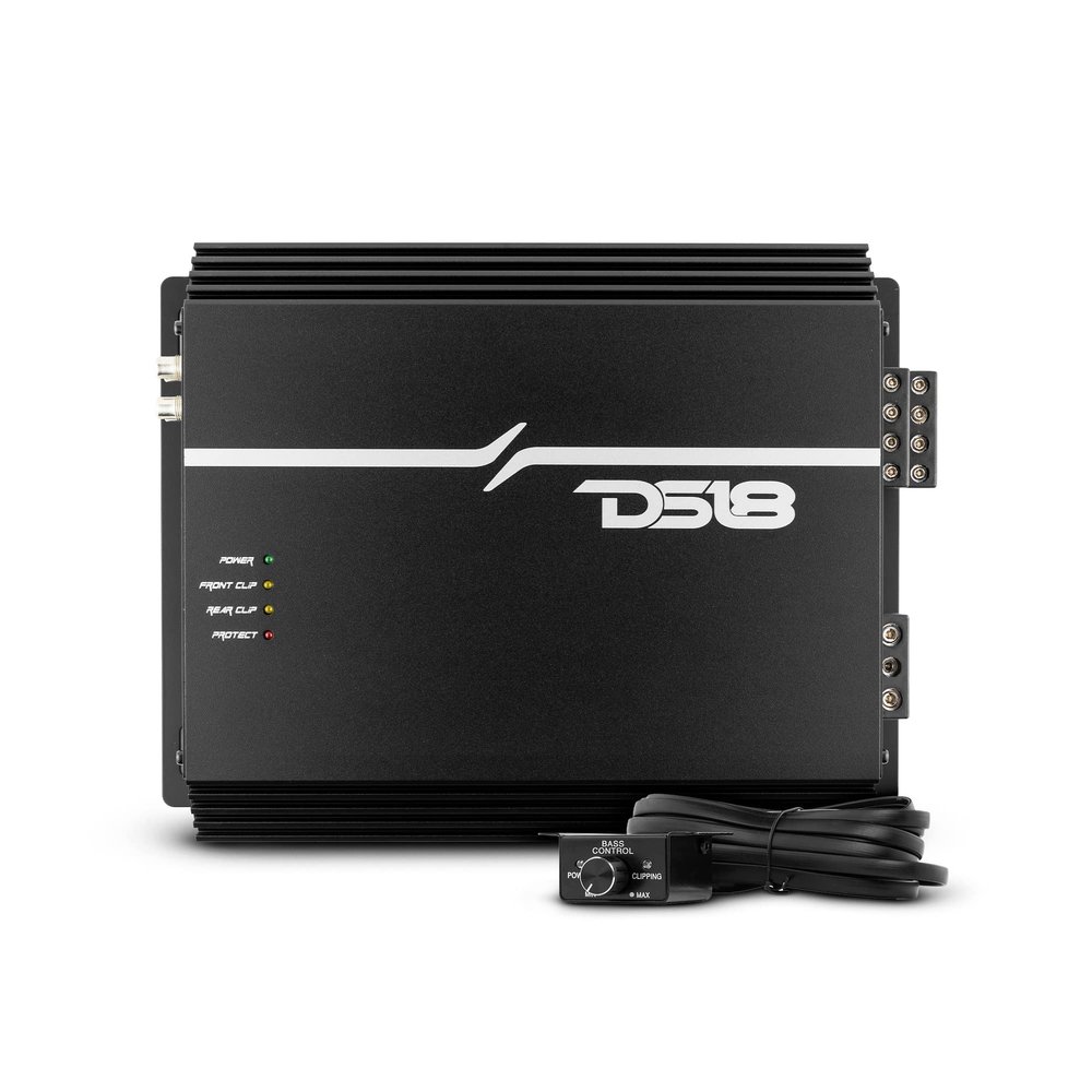 DS18 EXL-P800X4 Korean 4-Channel Full Range Car Audio Amplifier Competition Grade Class AB MOSFET Amp 800 Watts Rms - Remote BASS Knob Included (Renewed)