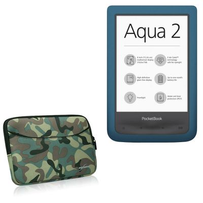BoxWave Case Compatible with Pocketbook Aqua 2 - Camouflage Suit with Pocket, Neoprene Camo Suit Zipper Pocket for Storage