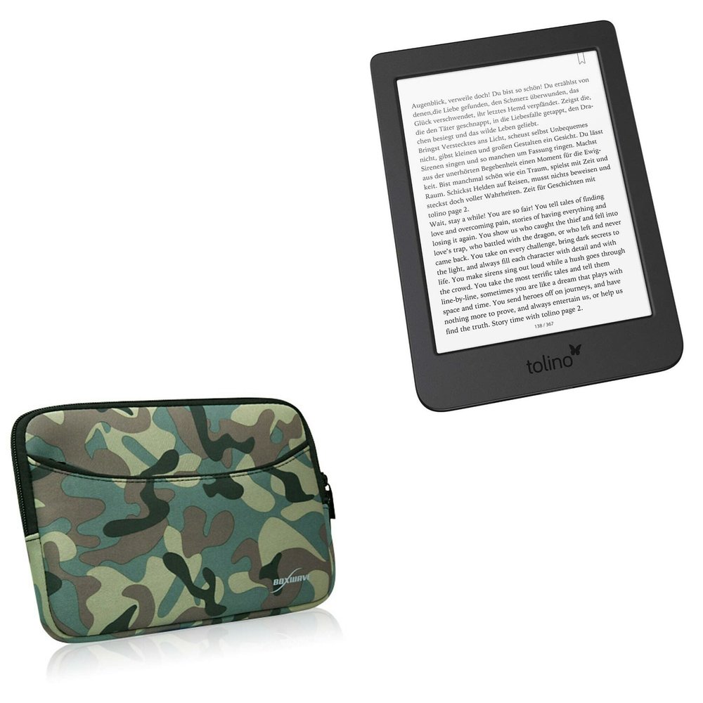 BoxWave Case Compatible with Tolino Page 2 - Camouflage Suit with Pocket, Neoprene Camo Suit Zipper Pocket for Storage