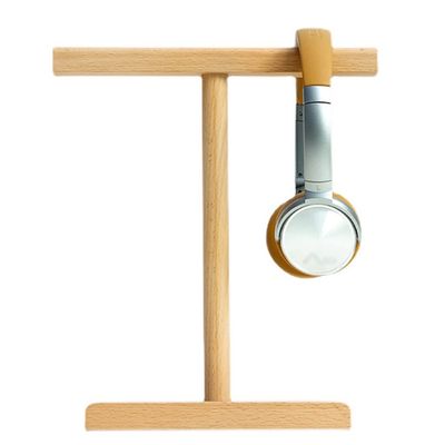 Gaming Headphone Stand Solid Wood Headset Holder Standing Headphone Hanger Desktop Headset Display Stand (Color : Natural, Size : 24 * 8 * 28cm)