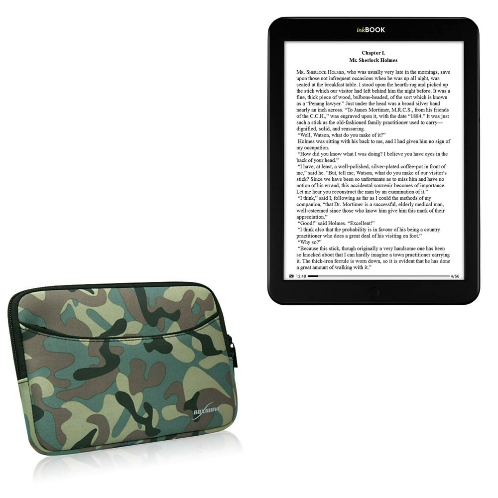 BoxWave Case Compatible with inkBOOK 8 - Camouflage Suit with Pocket, Neoprene Camo Suit Zipper Pocket for Storage