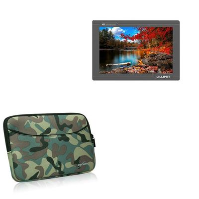 BoxWave Case Compatible with Lilliput FS7 - Camouflage Suit with Pocket, Neoprene Camo Suit Zipper Pocket for Storage