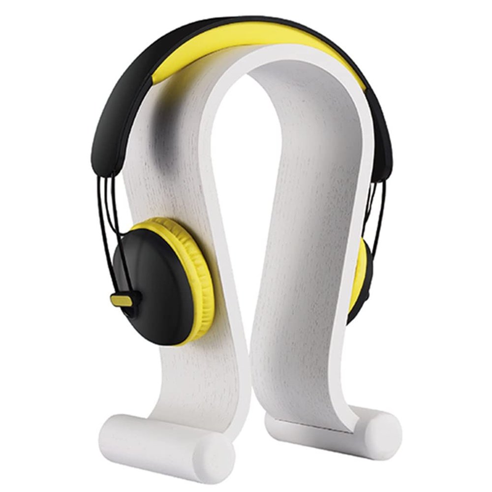 Headphone Stand Wood Arch Headphone Holder Gaming Headset Stand Headset Holder for Desk (Color : White, Size : 16.6 * 11 * 28cm)