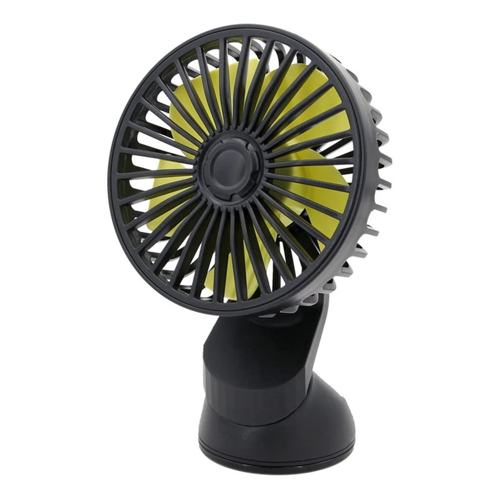 ihreesy Portable Car Fan,360 Rotatable Auto Cooling Fan 3 Speeds Adjustable Electric Fan Plugs into USB Cooling Air Fan with Suction Cup for RV Vehicle Boat