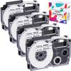 4 Pack Hehua Compatible XR-12WE2S 12mm Labeling Tapes Replace for Casio Label It Tape Cartridge 12mm Black on White XR-12WE XR12WE for EZ Label Printers KL-60 KL-100 KL-120 KL-430 KL-750 KL-780 KL-820 view 1