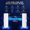 Outdoor Wireless Bridge, Point to Point WiFi Bridge, 5.8GHz 1-3KM Distance, 2X 100Mbps Ethernet Port, 24V PoE Adapter, 2 Pack view 2