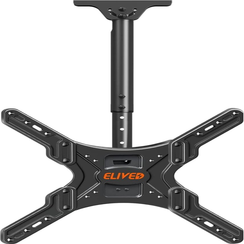 ELIVED Ceiling TV Mount Fits Most 26-65 Inch LED, LCD OLED Flat Screen TVs, Full Motion Height Adjustable, Swivel and Tilt TV Bracket, Max VESA 400x400mm, Holds up to 99 lbs. YD3015