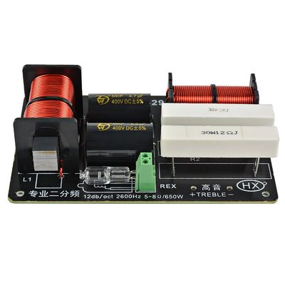 JINGERL 1PC 650W 2 Ways Crossover Audio Board Tweeter Bass Speaker Frequency Divider for 5-8Ohm DIY Stage Speaker Filter 2600Hz