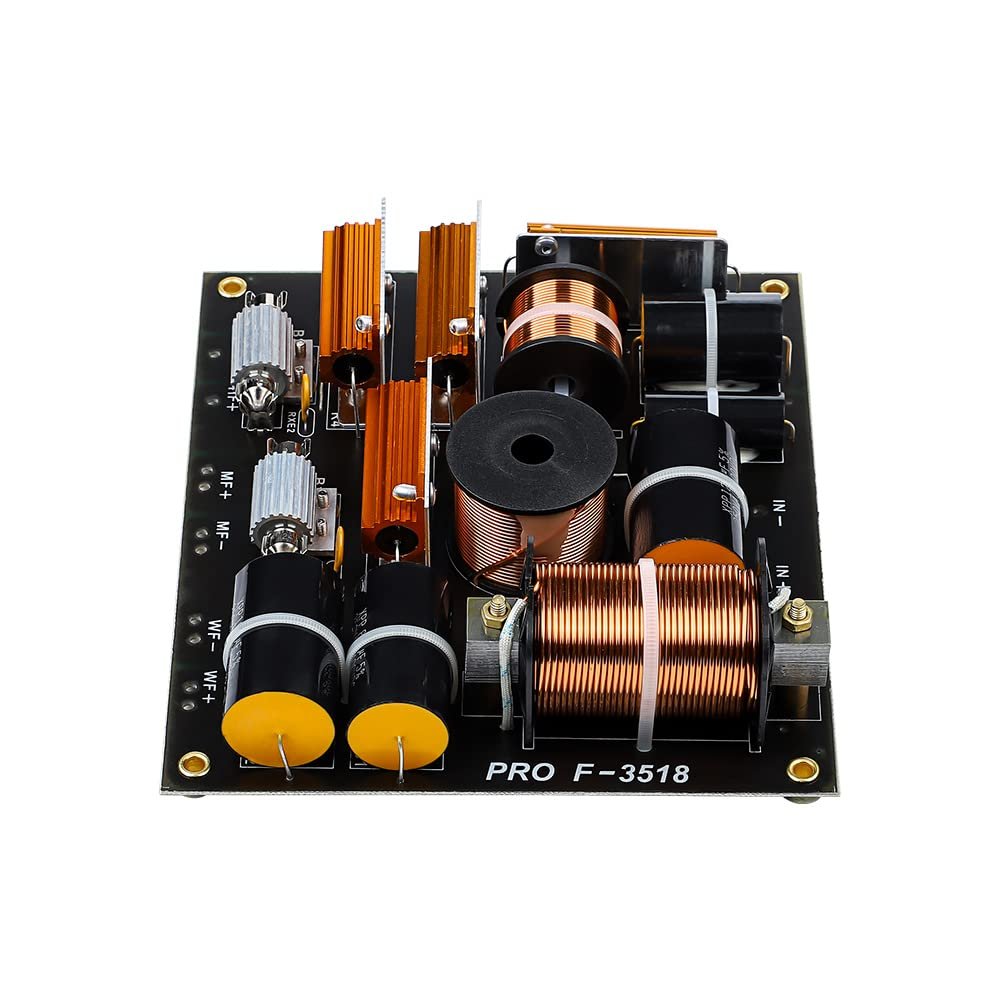 JINGERL 1000W 3 Ways Audio Speaker Crossover Treble+Midrange+Bass HiFi Professional Frequency Divider for 15-18 Inch KTV Speakers