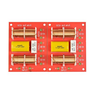 JINGERL 2Pcs 200W 3 Ways Speaker Crossover Treble +Dual Bass Crossover Speakers Audio 3 Ways Filter Frequency Divider 3400Hz