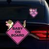Baby on Board Sticker for Cars, Nouiroy 2PCS Crocodile Pattern Kids on Board Strong Reflective Cute Alligator Baby in Car Decals and Stickers Baby Car Window Bumper Sign Auto Vinyl Sticker, Purple view 1
