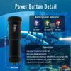 Dive Video Light 2000 Lumen Dive Photography Camera Light for gopro Dive LED Flashlight lamp, 100M/330FT Underwater Flood Light with White Beam red Beam Battery Rechargeable Torch NiteScuba V20 view 4