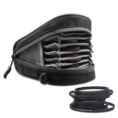 Lightdow Camera Filter Bag - Detachable 8-Slot Lens Carry Case with Belt Loop Pouch - Water-Resistant & Dustproof Design for 37mm-95mm Filters