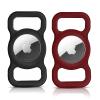 Asopetch Holder for Dog Collar, Waterproof Dog Collar Holder, Soft Silicone Full-Body Protective Anti-Lost Case, Ultra-Durable, Easy Installation, Lightweight, Black+Wine Red, 2 Pack view 1