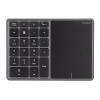 ASHATA 2 in 1 Number Pad, Mini 22 Keys Numeric Keypad, Blutooth 4.2 2.4G Dual Modes USB Number Pad Numpad with Touchpad for Laptop, PC, Desktop, Notebook(Iron) view 1