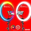 Bower Ring Light with Stand. 16 inch RGB LED Light, 62" Tripod Phone Holder, Wireless Remote, 16 Special Effects/9 Colors/3 White Lights for Selfie, Live Stream, Makeup, YouTube, TikTok, Videos view 2