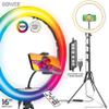 Bower Ring Light with Stand. 16 inch RGB LED Light, 62" Tripod Phone Holder, Wireless Remote, 16 Special Effects/9 Colors/3 White Lights for Selfie, Live Stream, Makeup, YouTube, TikTok, Videos view 4