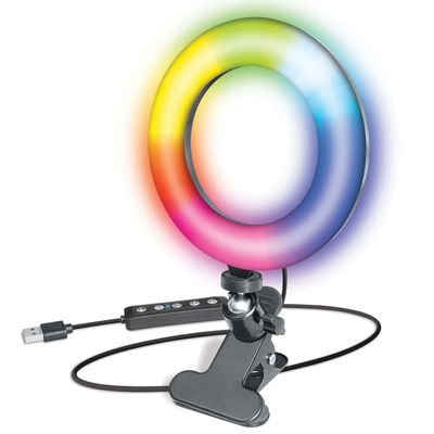 Bower WA-RGB6CLIP 6-in. Clip-On LED Selfie Ring Light, Black